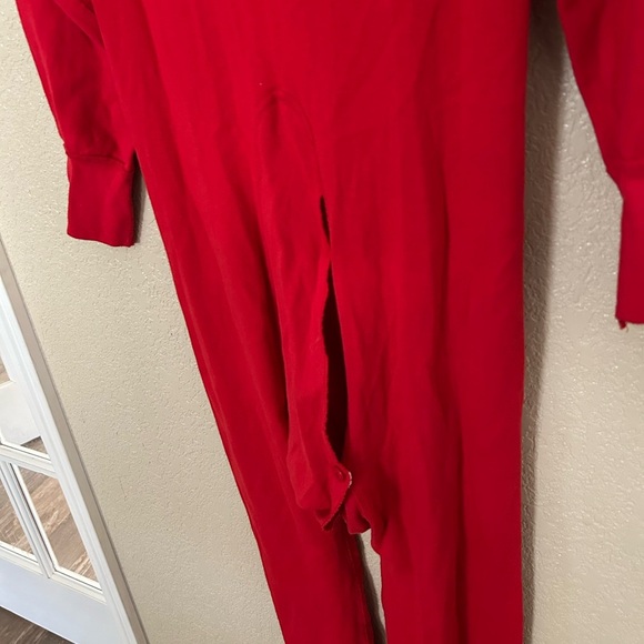 Red Flapjack Long Johns One Piece Pajamas Size Adult Medium 38-40 - Picture 6 of 8